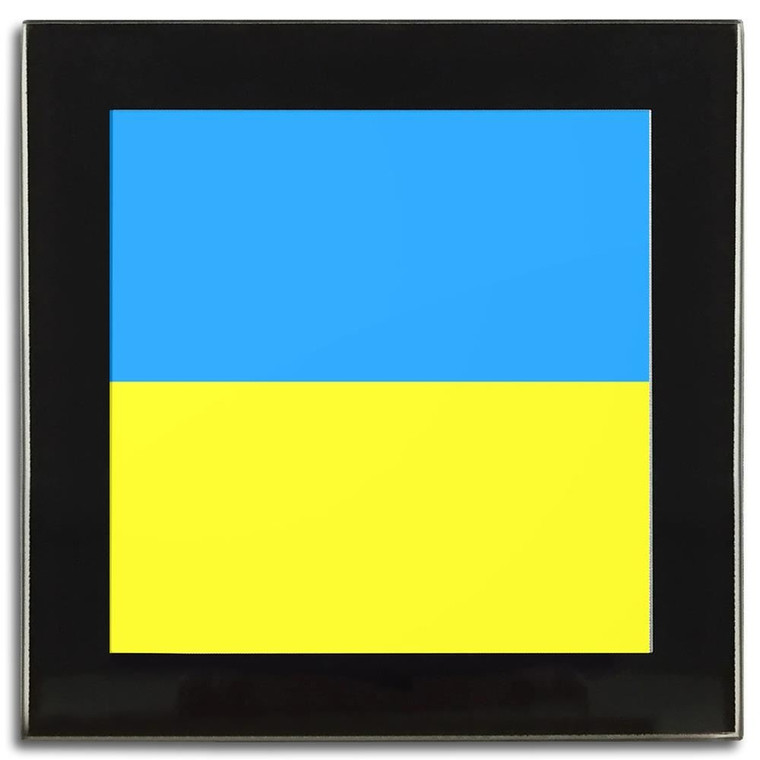 Ukraine Flag - Square Glass Coaster