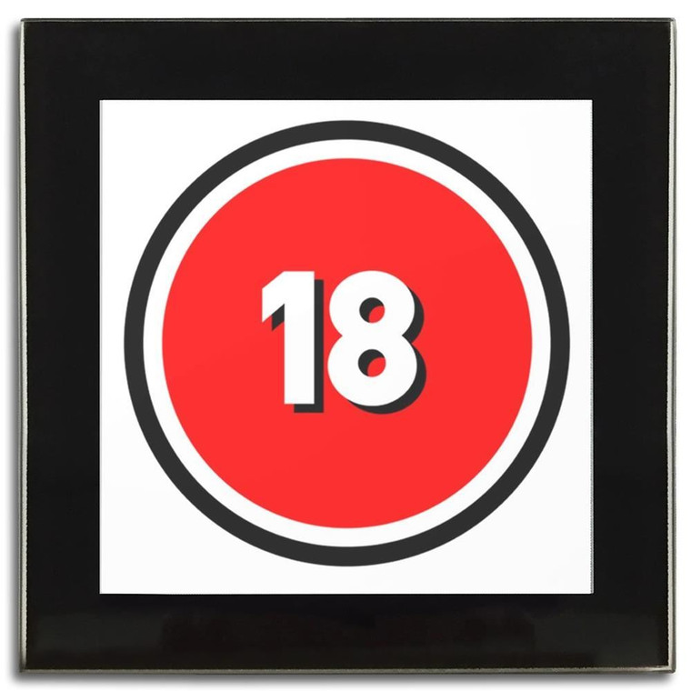 18 Certificate - Square Glass Coaster