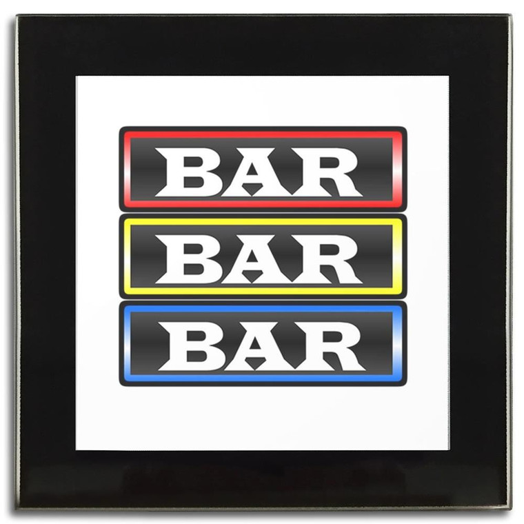 Fruit Machine Bar - Square Glass Coaster