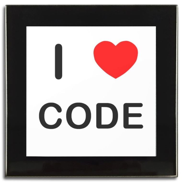 I love Code - Square Glass Coaster
