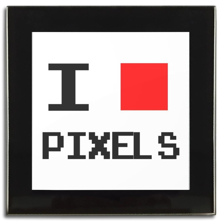 Pixel Love - Square Glass Coaster