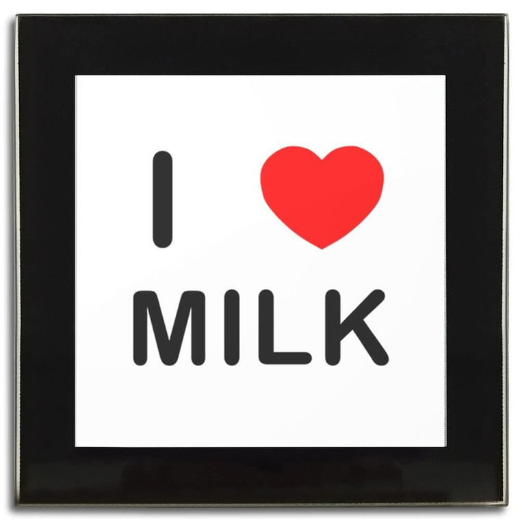 I Love Milk - Square Glass Coaster