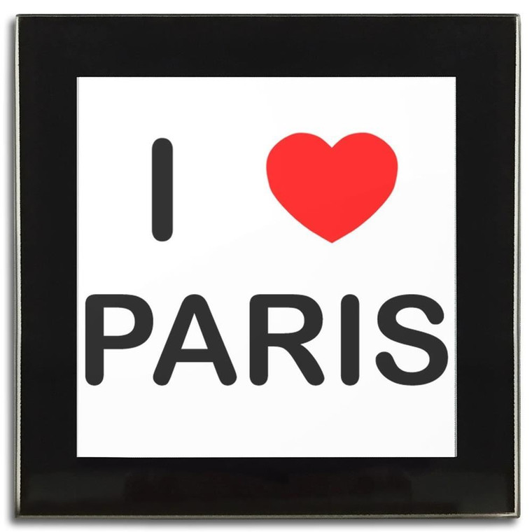 I Love Paris - Square Glass Coaster
