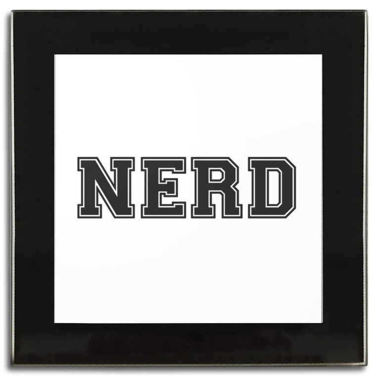 Varsity Nerd - Square Glass Coaster