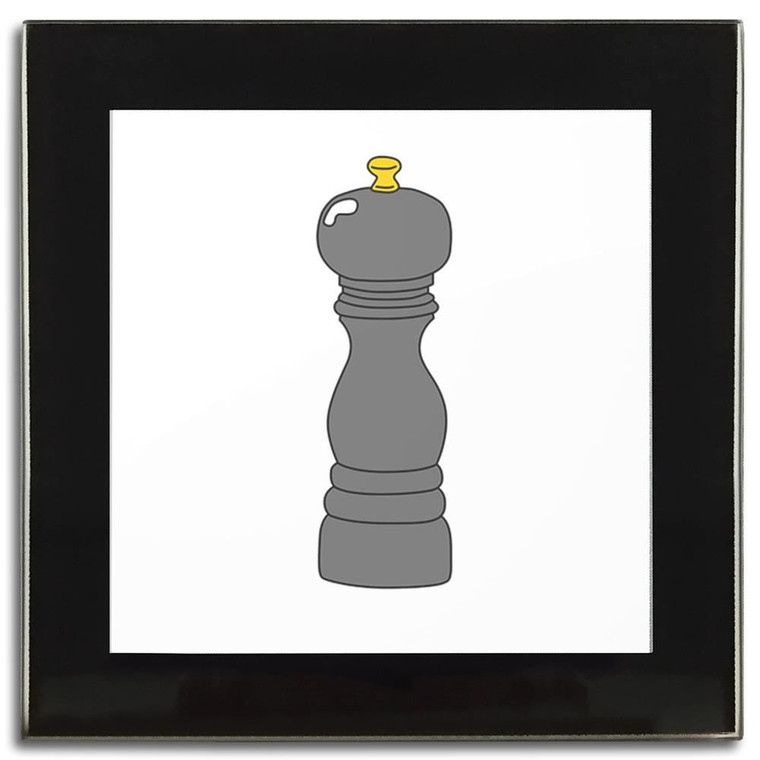 Pepper Grinder - Square Glass Coaster
