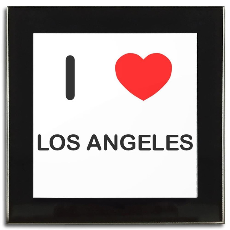 I Love Los Angeles - Square Glass Coaster