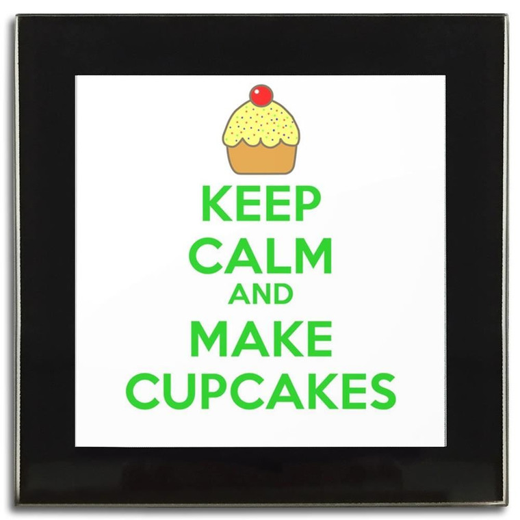 Keep Calm and Make Cupcakes - Square Glass Coaster