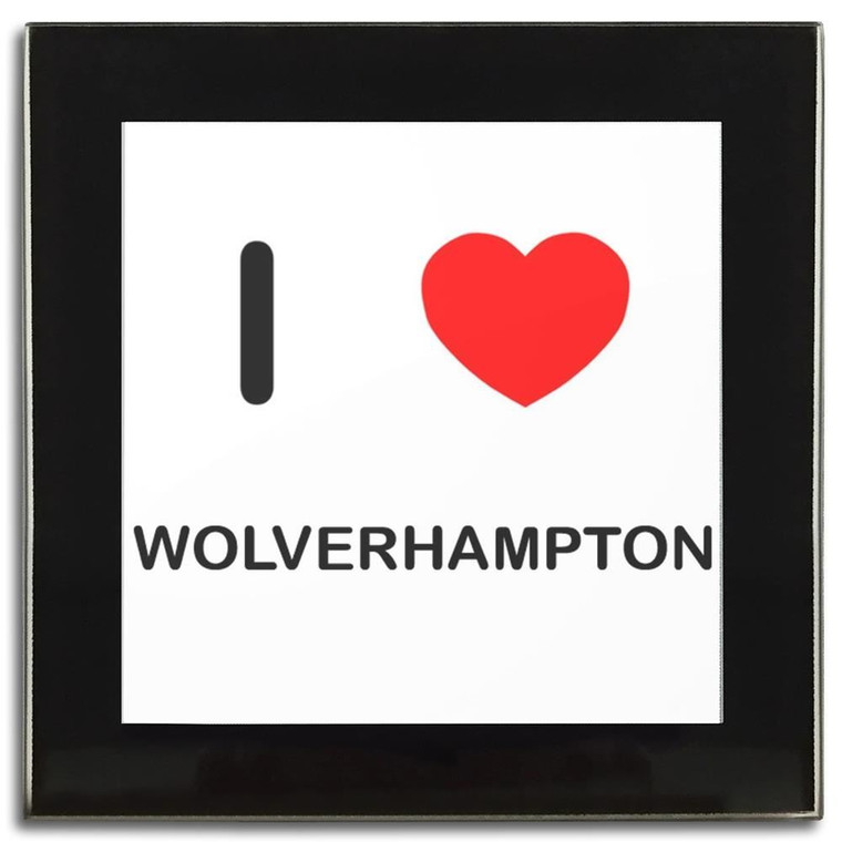 I Love Wolverhampton - Square Glass Coaster