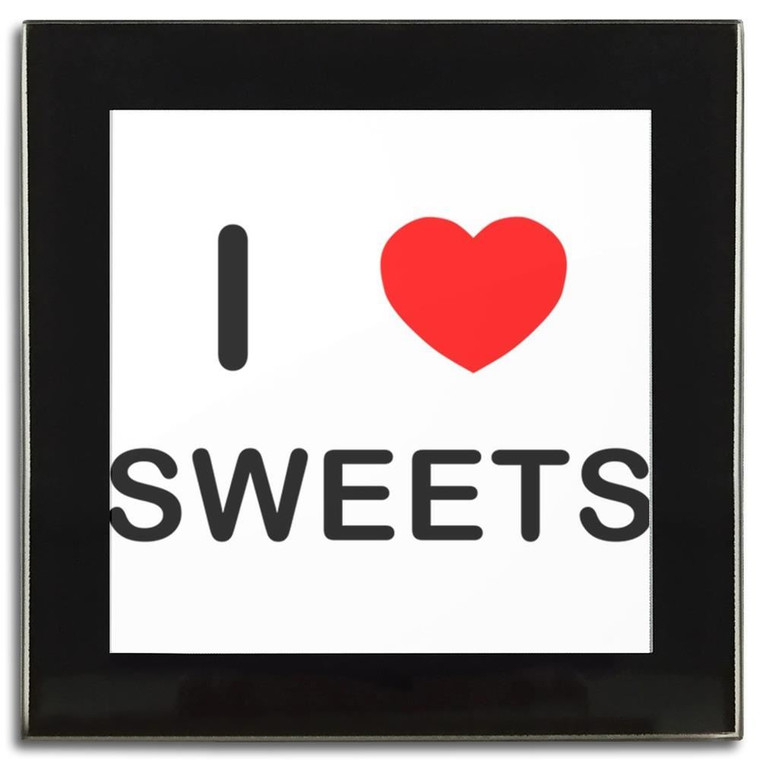 I Love Sweets - Square Glass Coaster