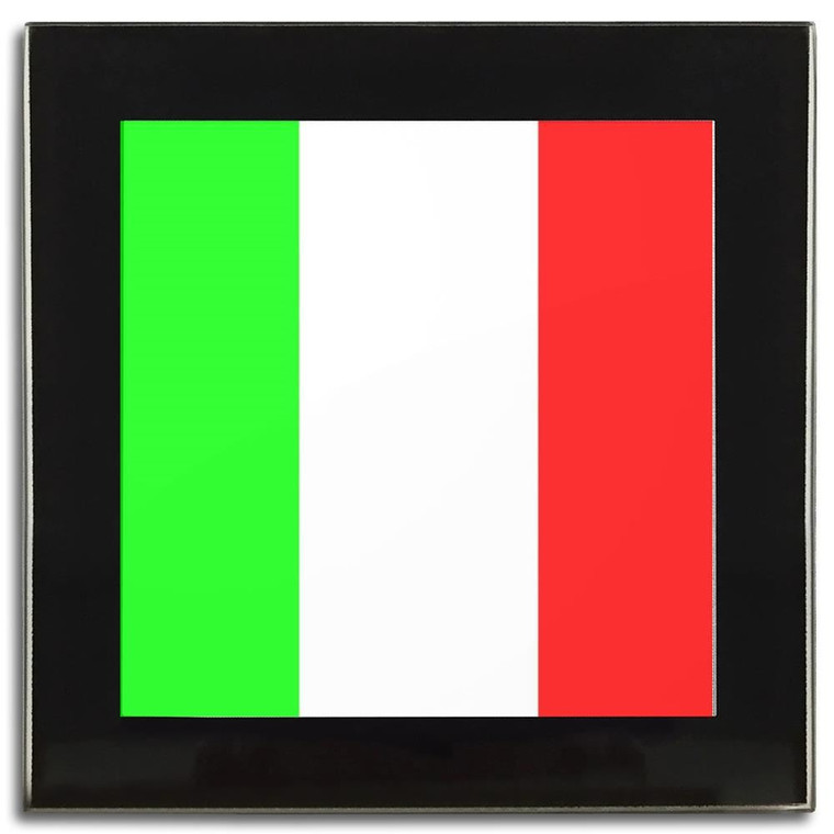 Italy Flag - Square Glass Coaster