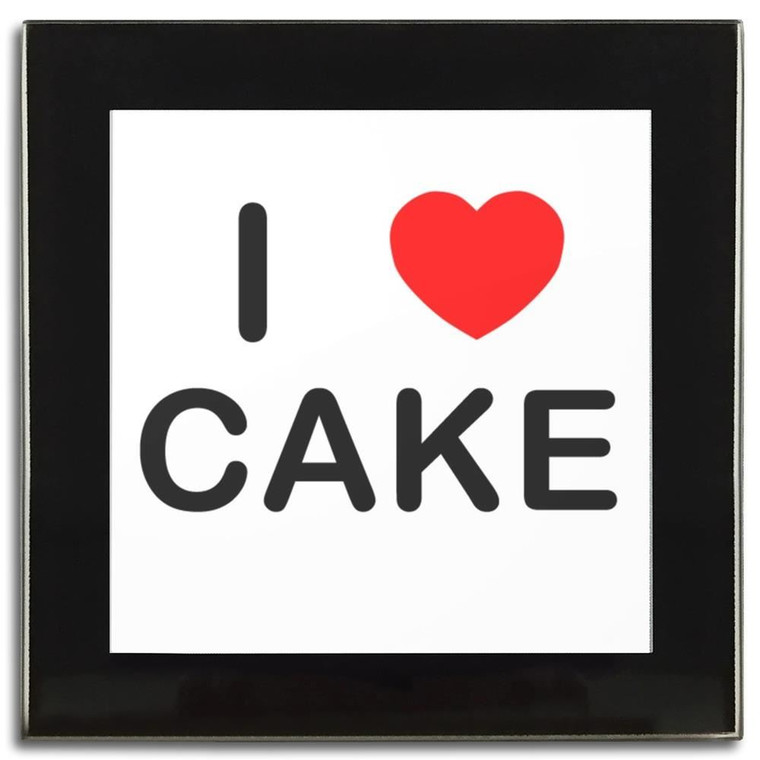 I Love Cake - Square Glass Coaster