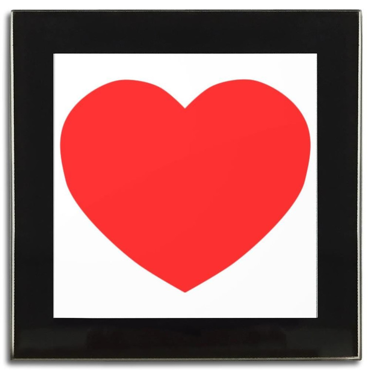 Heart - Square Glass Coaster