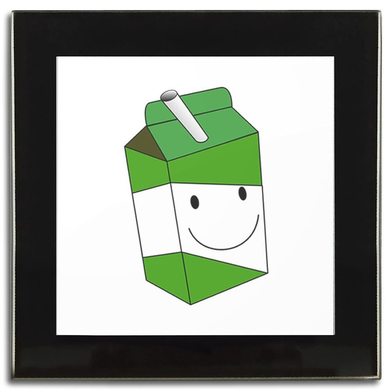 Apple Juice Carton - Square Glass Coaster