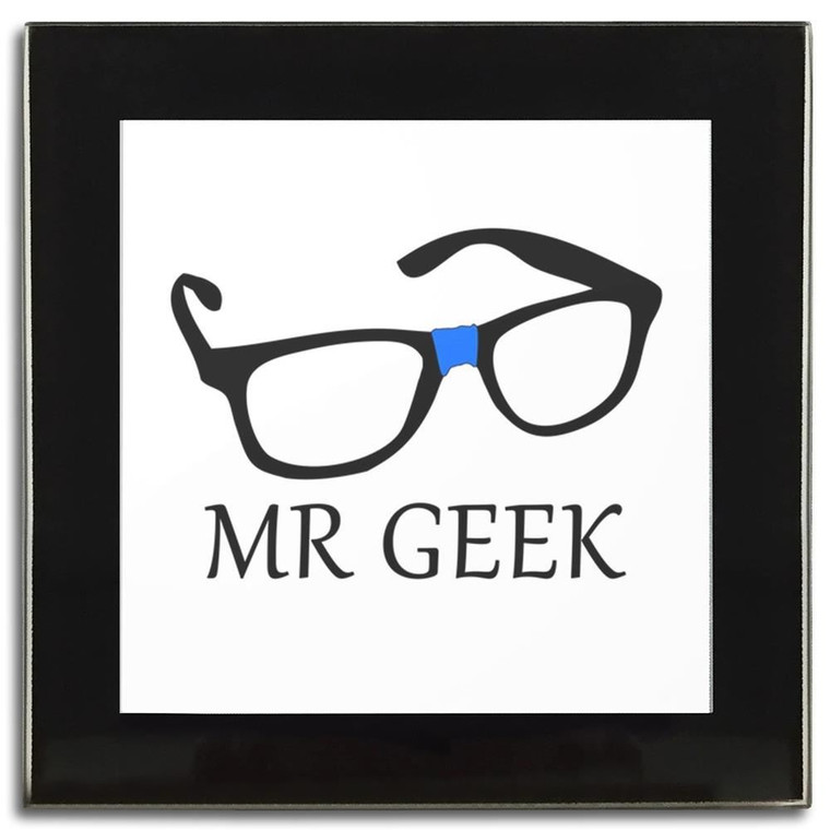 Mr Geek - Square Glass Coaster