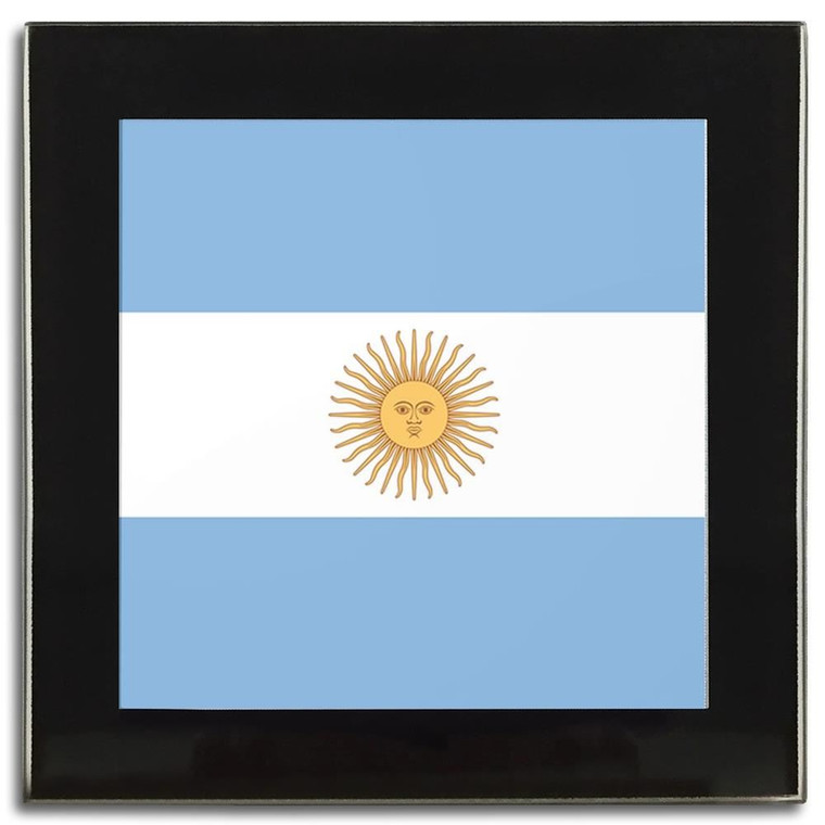 Argentina Flag - Square Glass Coaster