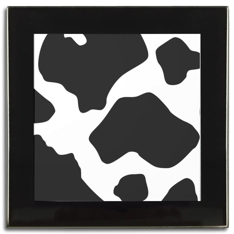 Cow Pattern - Square Glass Coaster