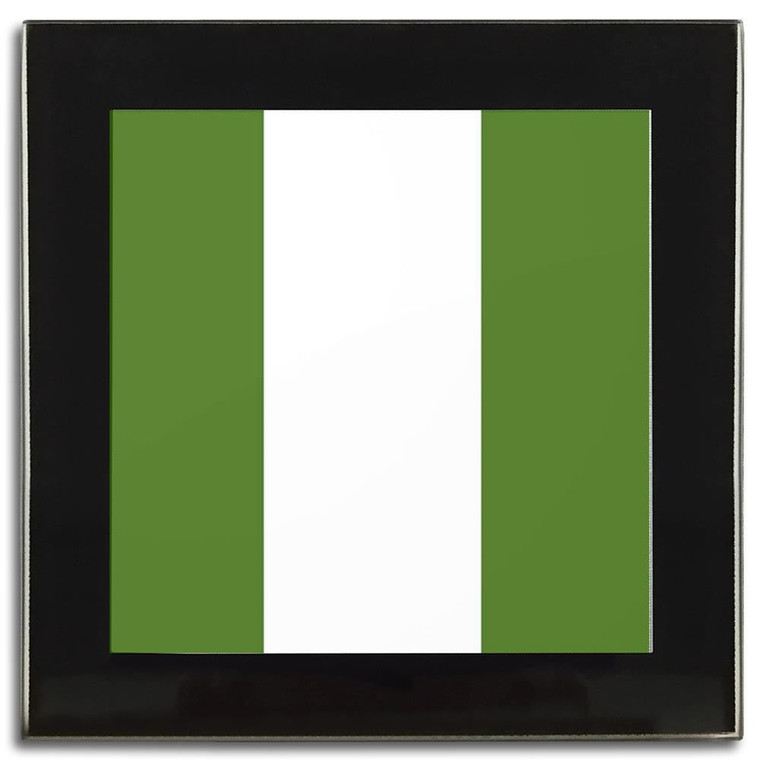 Nigeria Flag - Square Glass Coaster