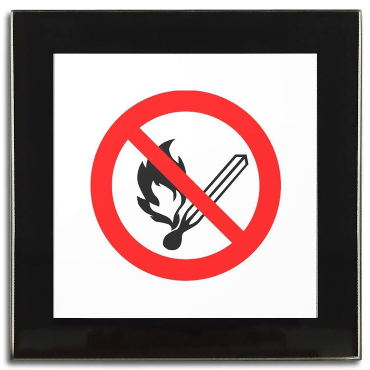 No Naked Flames - Square Glass Coaster