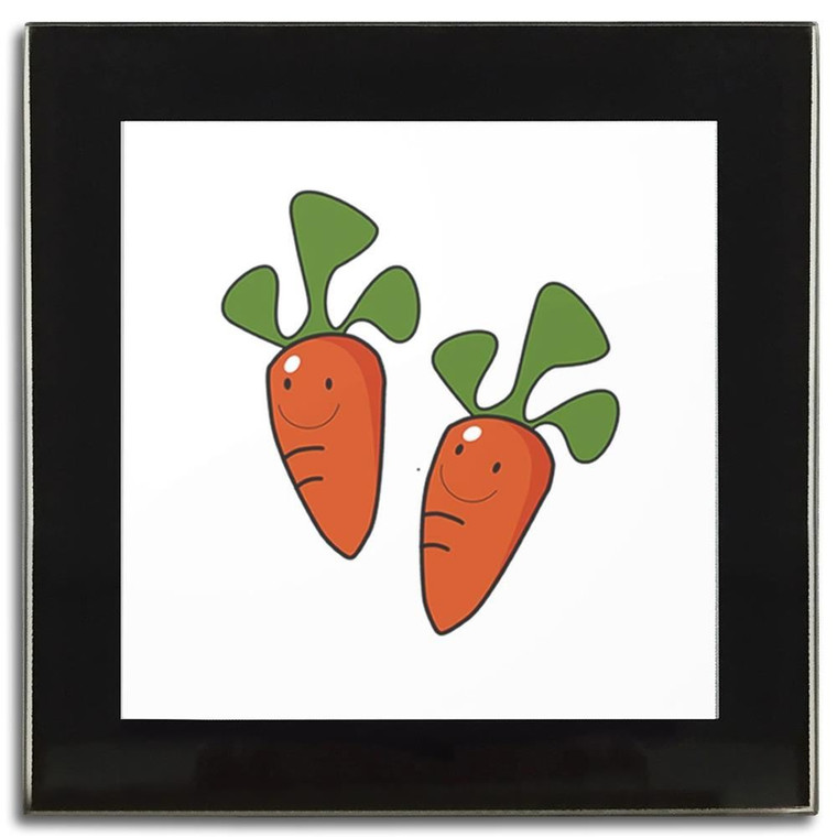 Carrots - Square Glass Coaster