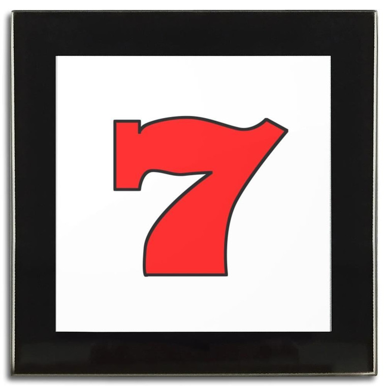 Fruit Machine Lucky Seven - Square Glass Coaster