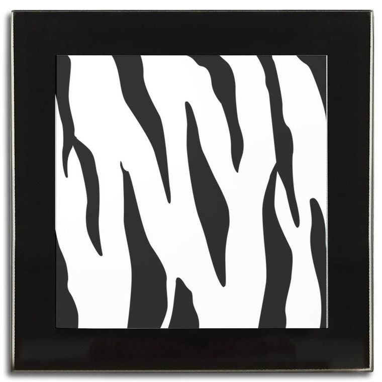 Zebra Print - Square Glass Coaster