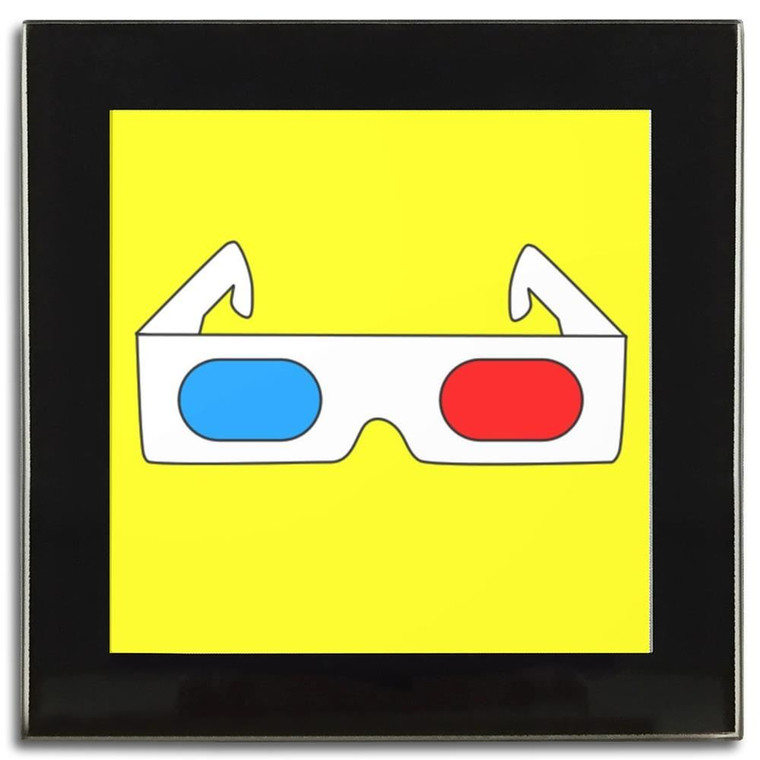 3D Glasses - Square Glass Coaster