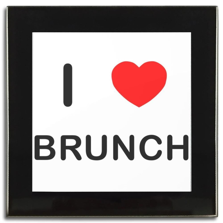 I Love Brunch - Square Glass Coaster