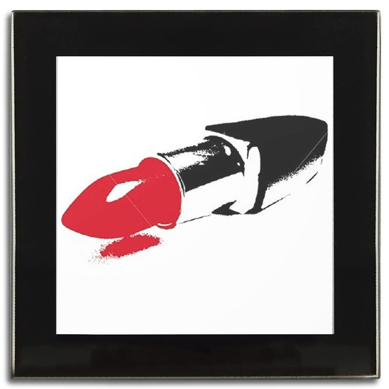 Lipstick - Square Glass Coaster