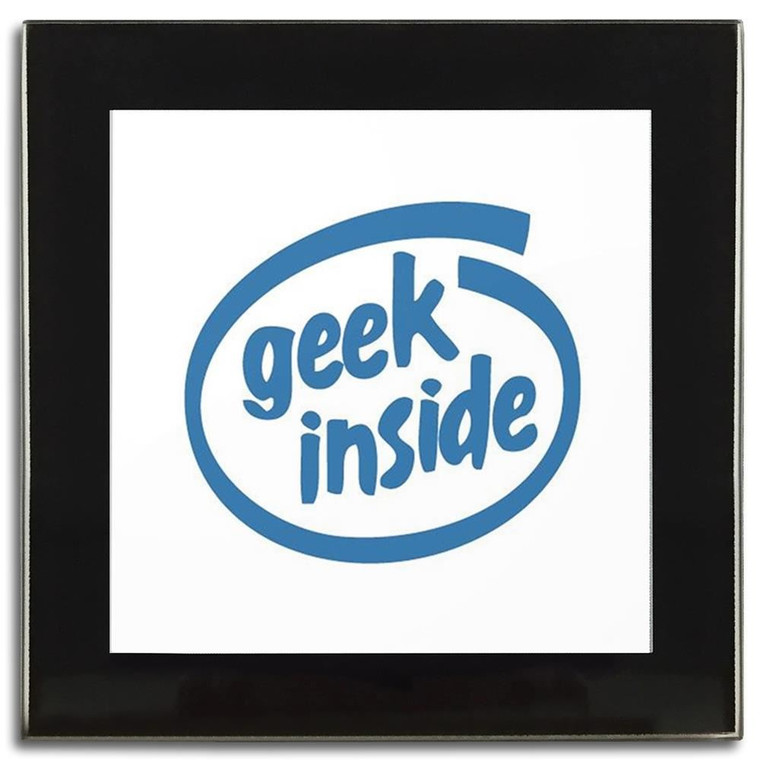 Geek Inside - Square Glass Coaster