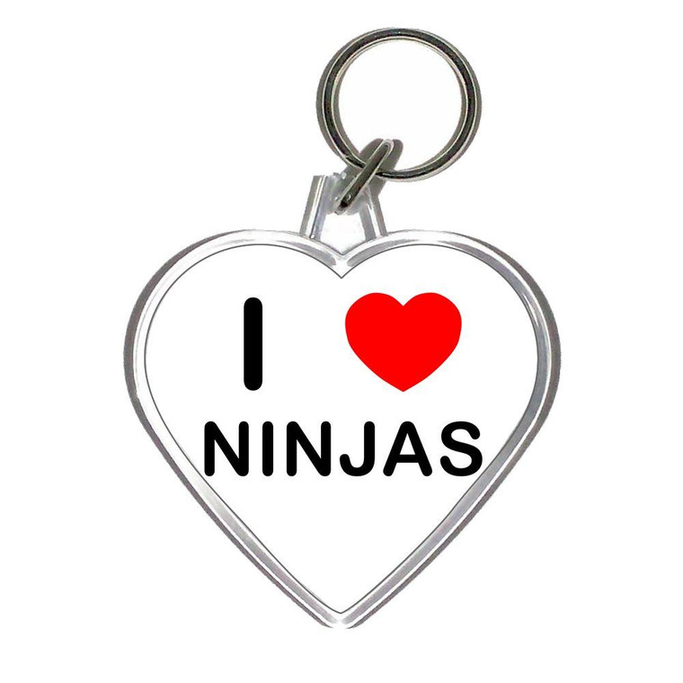 I Love Ninjas - Heart Shaped Key Ring