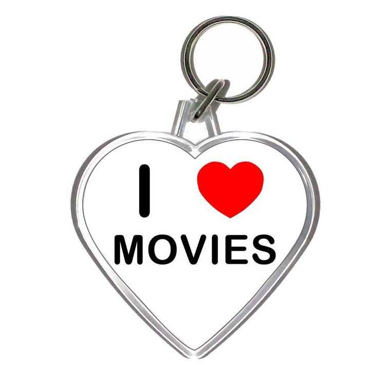 I love Movies - Heart Shaped Key Ring