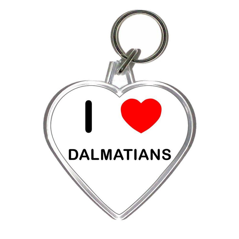 I Love Dalmatians - Heart Shaped Key Ring