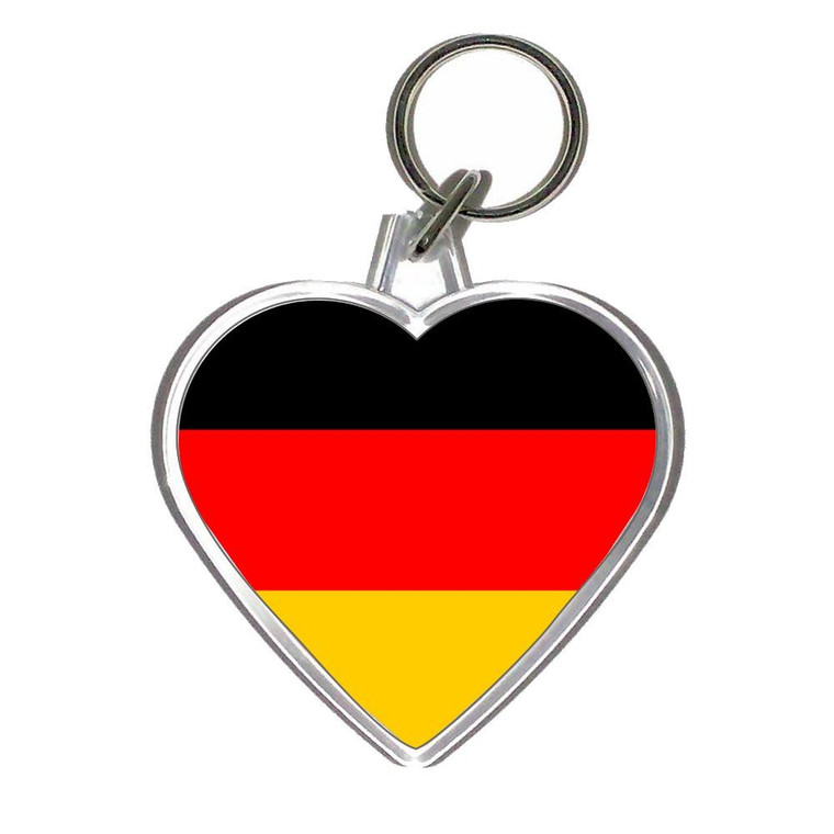 Germany Flag - Heart Shaped Key Ring