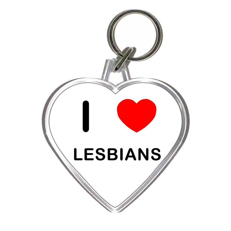 I Love Lesbians - Heart Shaped Key Ring