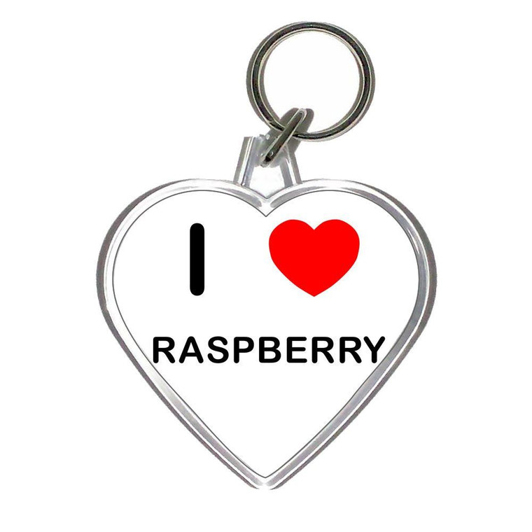 I Love Raspberry - Heart Shaped Key Ring