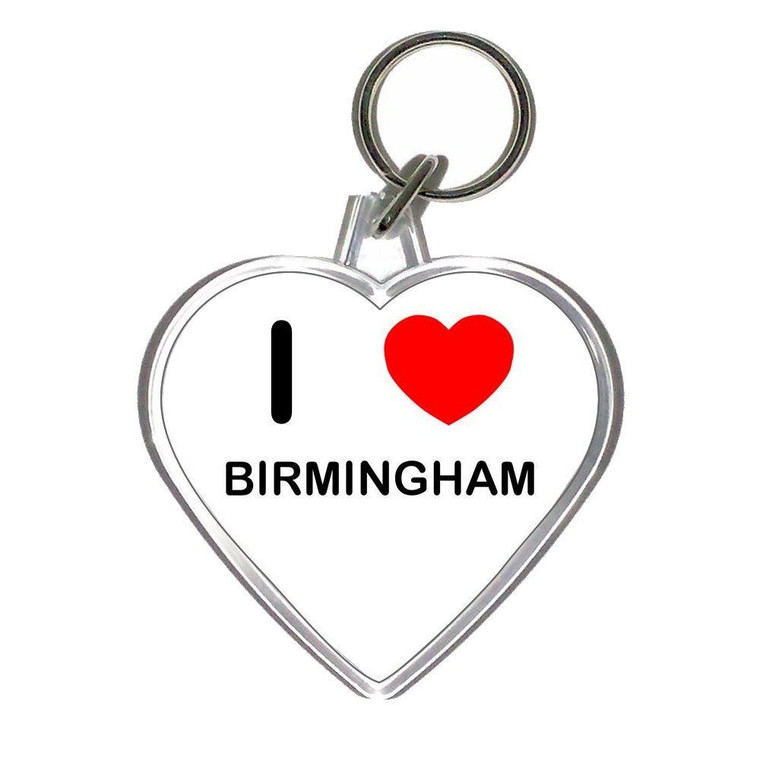 I Love Birmingham - Heart Shaped Key Ring