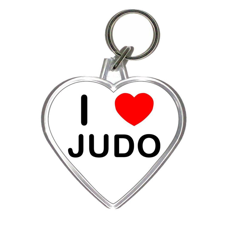 I Love Judo - Heart Shaped Key Ring