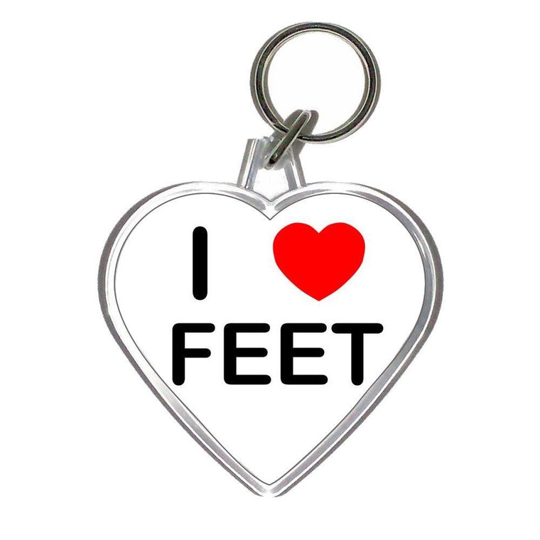 I Love Feet - Heart Shaped Key Ring