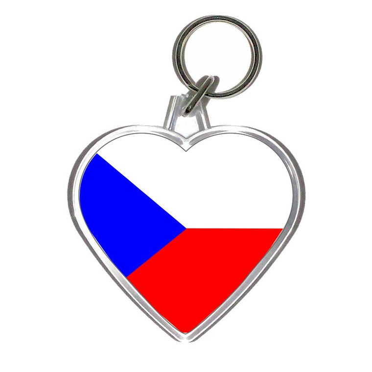 Czech Republic Flag - Heart Shaped Key Ring