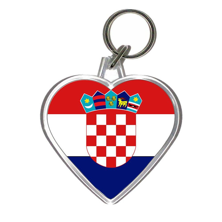 Croatia Flag - Heart Shaped Key Ring