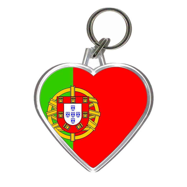 Portugal Flag - Heart Shaped Key Ring