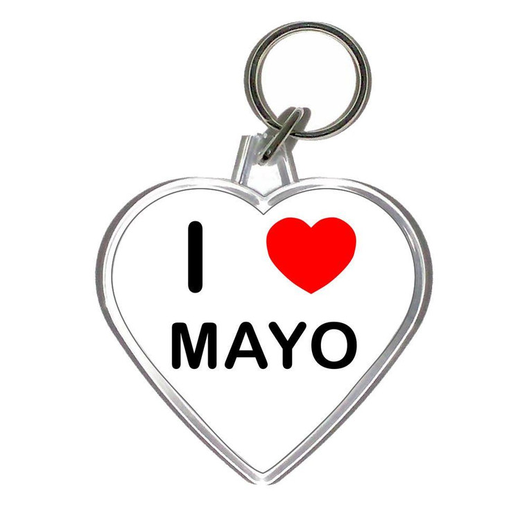 I Love Mayo - Heart Shaped Key Ring