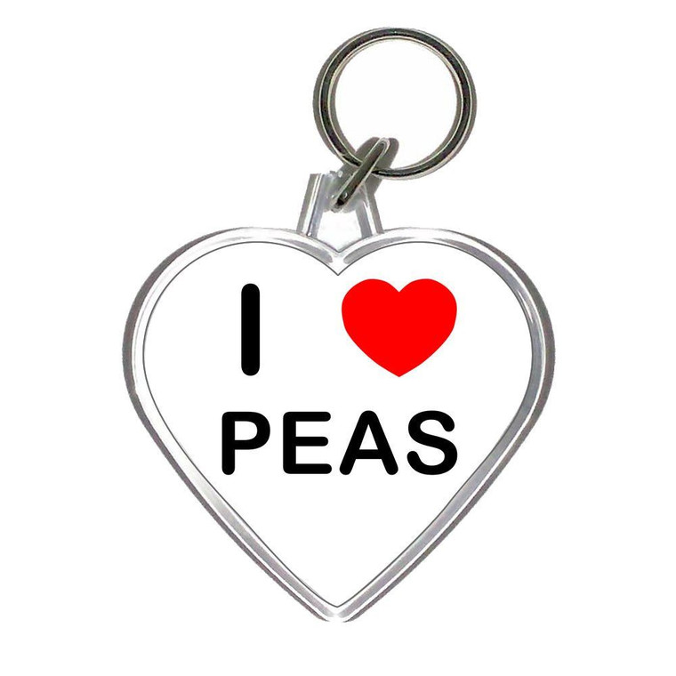 I Love Peas | Heart Shaped Key Ring