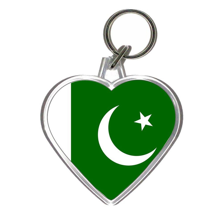 Pakistan Flag - Heart Shaped Key Ring