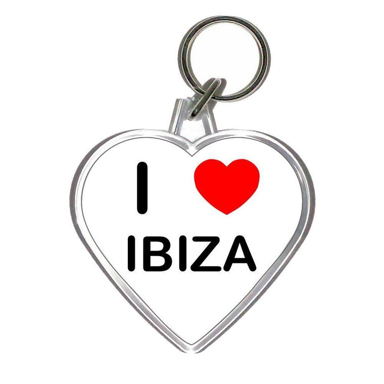 I Love Ibiza - Heart Shaped Key Ring