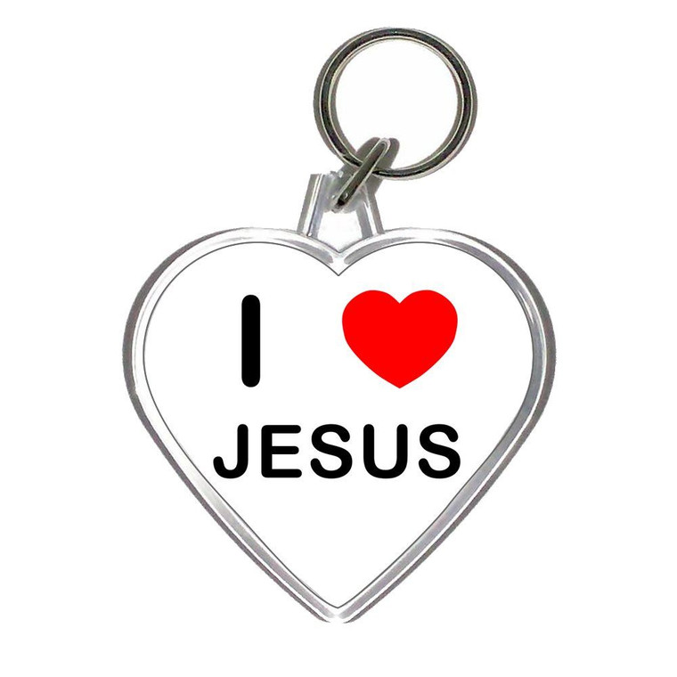 I Love Jesus - Heart Shaped Key Ring