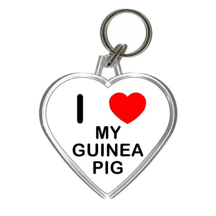 I Love My Guinea Pig - Heart Shaped Key Ring