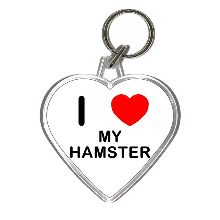 I Love My Hamster - Heart Shaped Key Ring