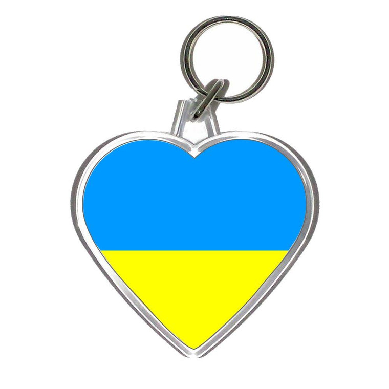 Ukraine Flag - Heart Shaped Key Ring