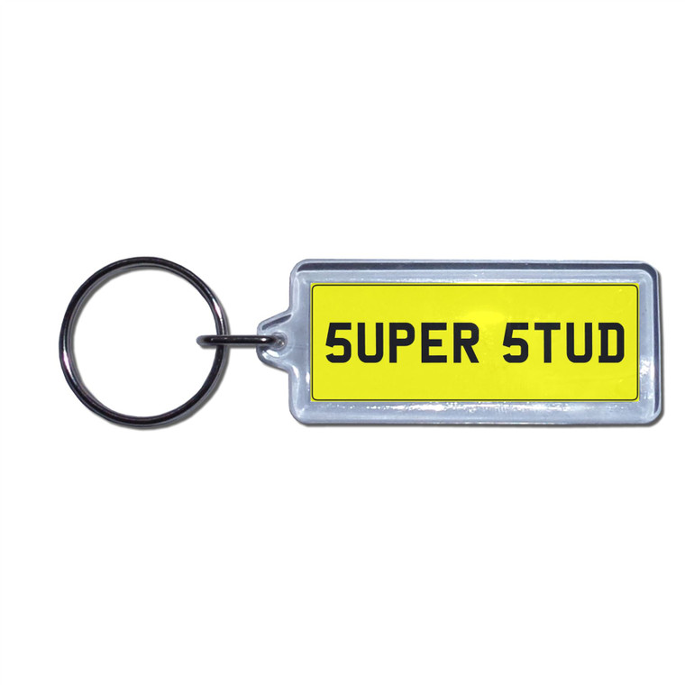 SUPER STUD - UK Number Plate Key Ring